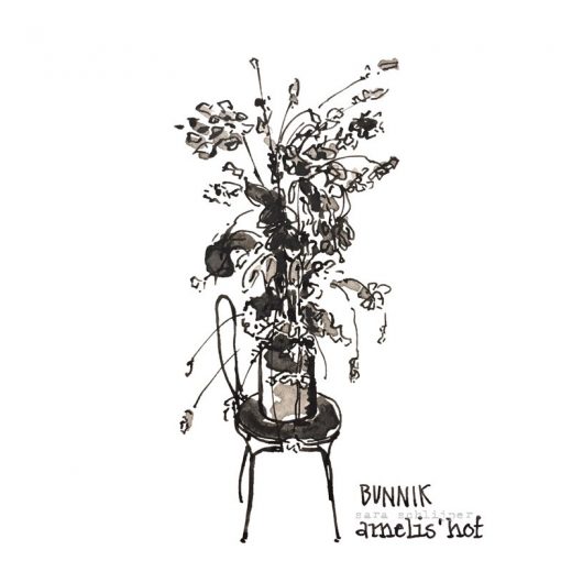 Tekening zwart-wit bloemen Bunnik Amelis' Hof
