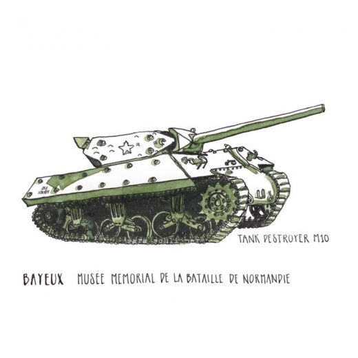 Tekening Tank Destroyer M10 Musée mémorial de la bataille de Normandie Bayeux