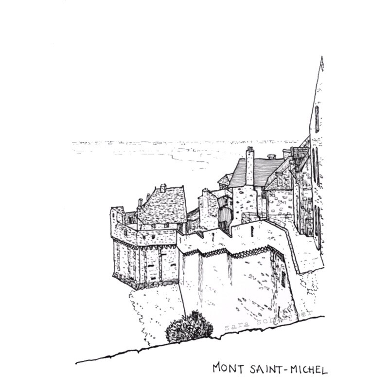 Tekening Mont Saint-Michel