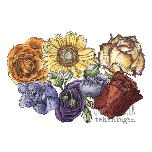 Tekening afscheidsbloemen