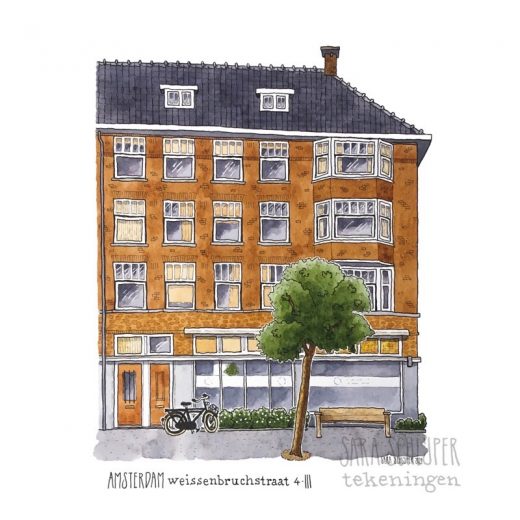 Tekening Weissenbruchstraat - Amsterdam