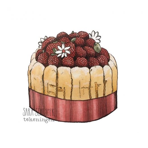 tekening taart - charlotte russe van robèrt - hhb