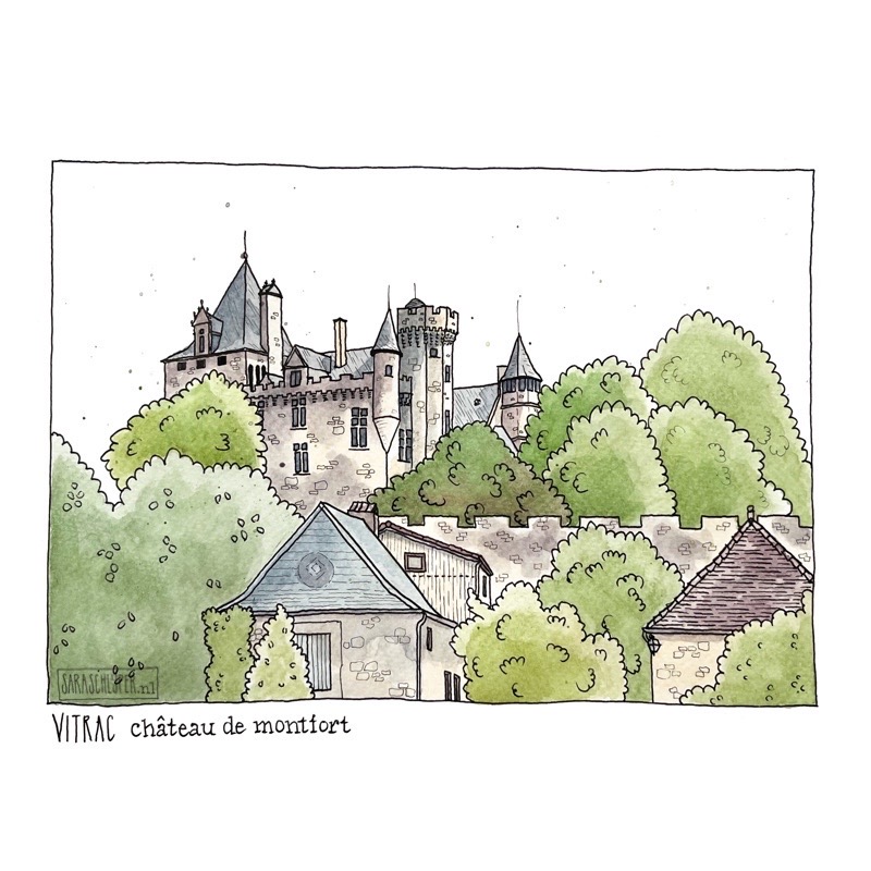 Tekening Château de Montfort - Vitrac