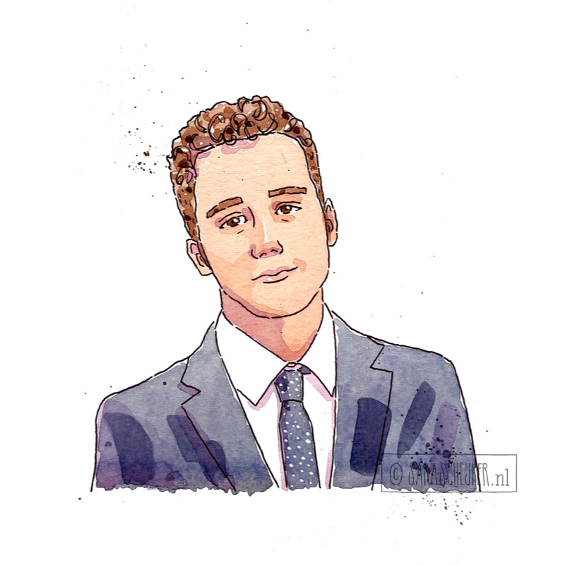 Tekening portret Cas
