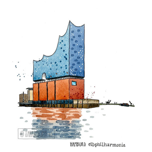 tekening elbphilharmonie - hamburg