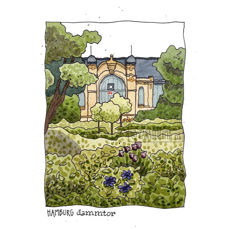tekening dammtor - hamburg