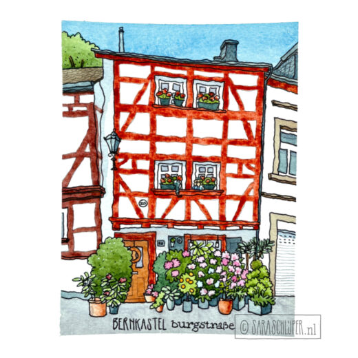 tekening burgstrasse - bernkastel-kues