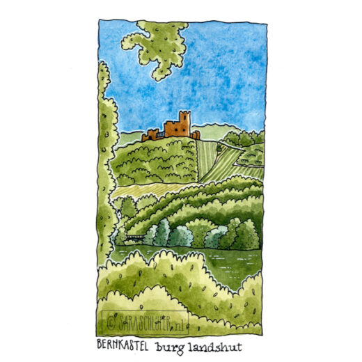 Tekening Burg Landshut - Bernkastel
