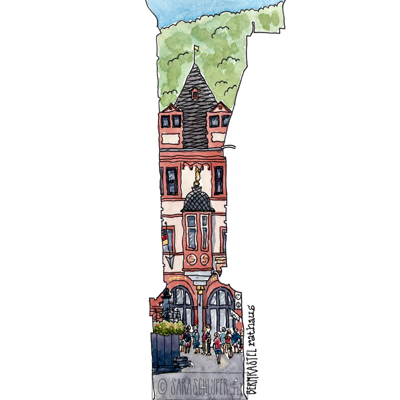 Tekening Rathuis - Bernkastel-Kues