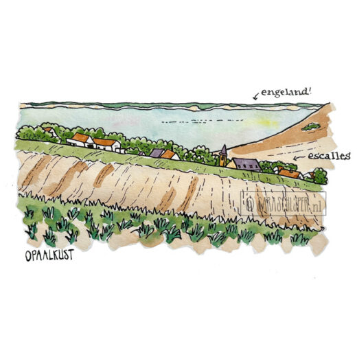 tekening opaalkust: escalles en engeland
