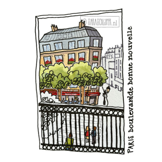 tekening boulevard de bonne nouvelle - paris