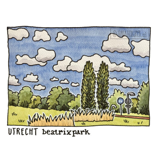 tekening beatrixpark - utrecht lunetten
