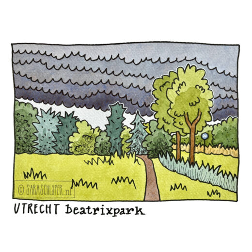 tekening beatrixpark - utrecht lunetten