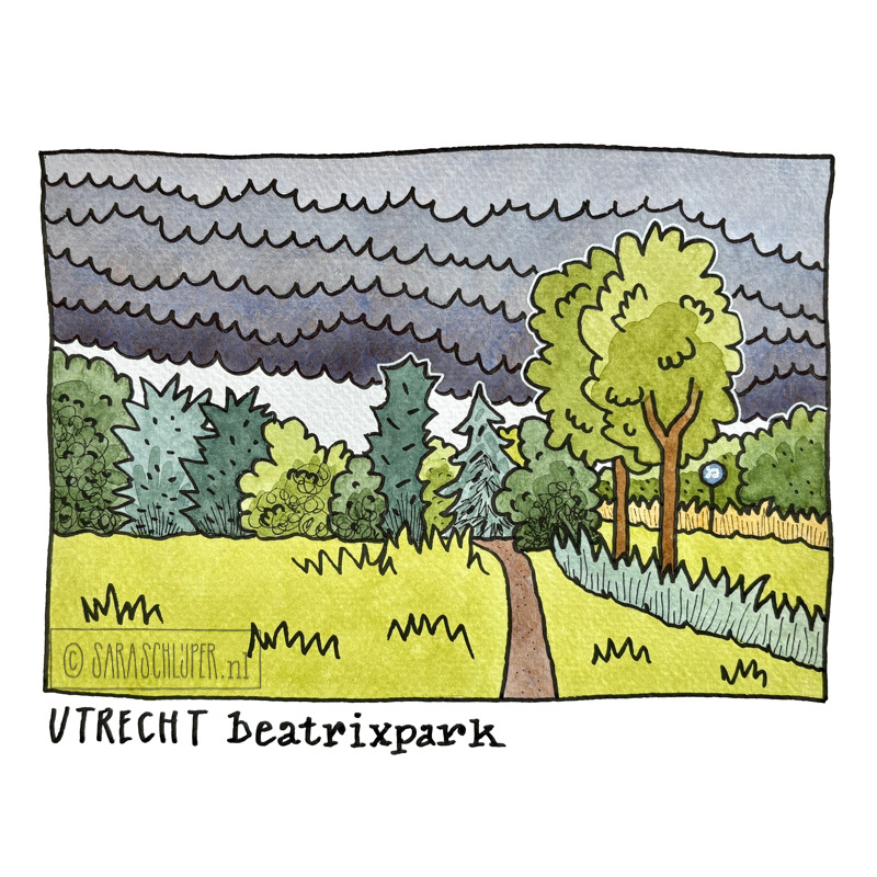 tekening beatrixpark - utrecht lunetten