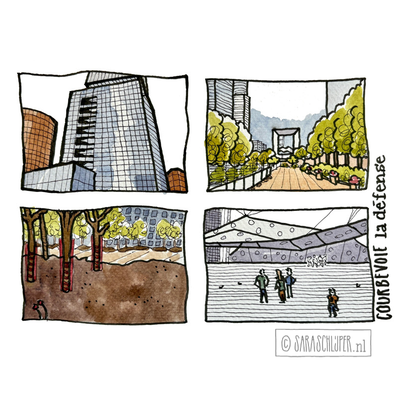 tekeningetjes la défense - paris