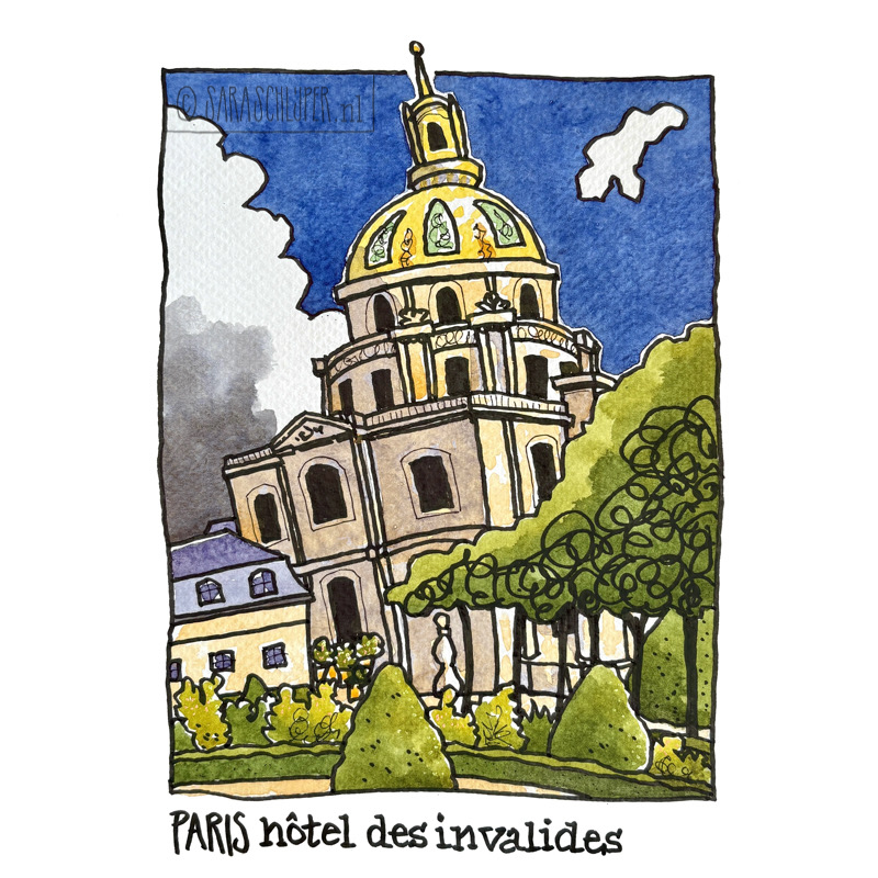 tekening hôtel des invalides - paris